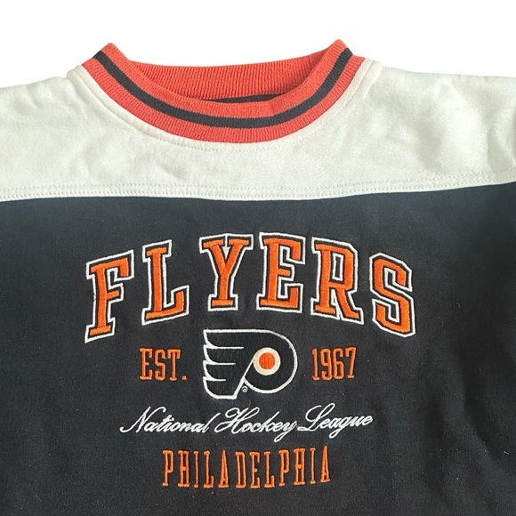 Vintage Philadelphia Flyers NHL Sweatshirt Pro Player Black/Orange Youth 14/16 - Picture 3 of 5